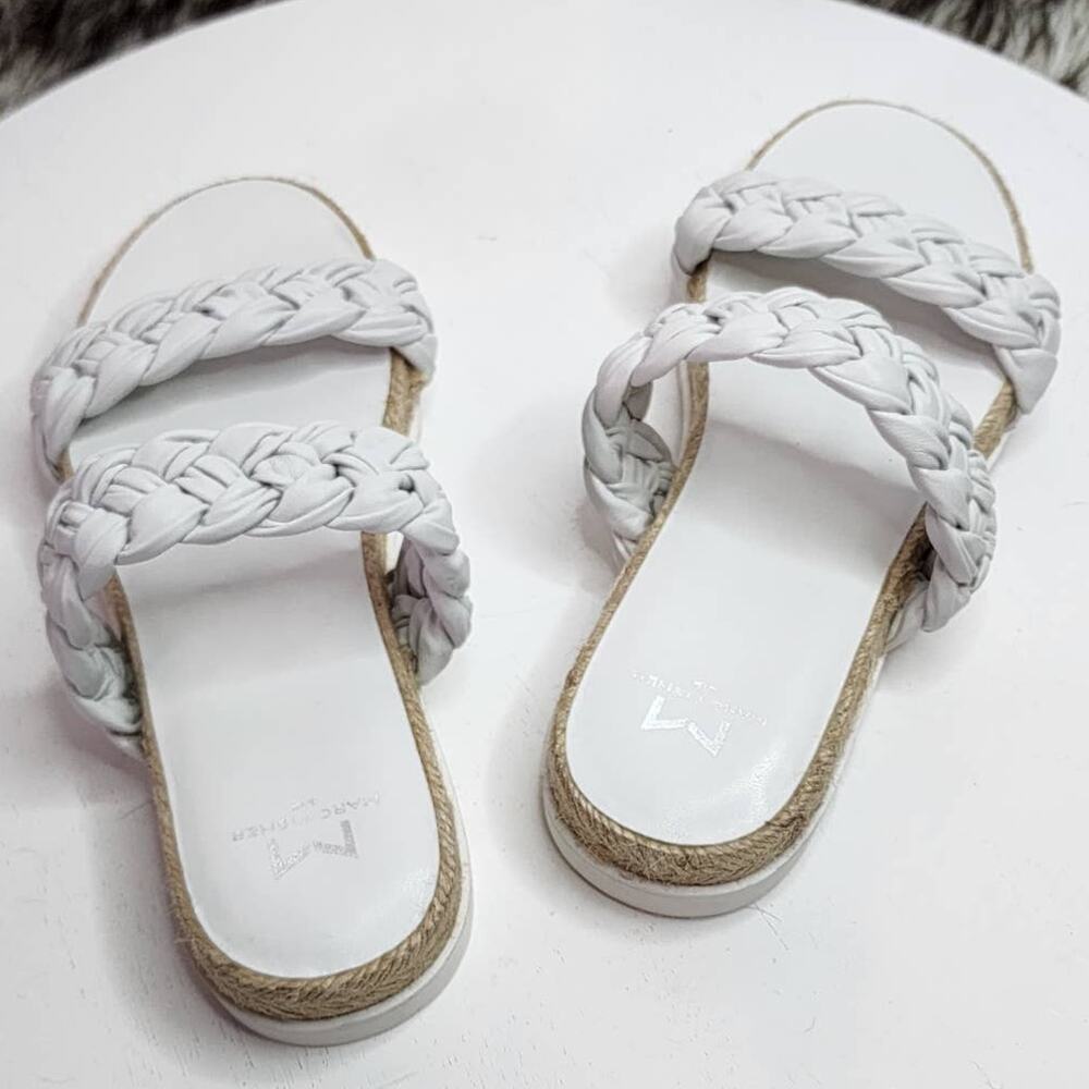 Marc Fisher Jaimee White Braided Espadrille Sandal - Picture 5 of 14